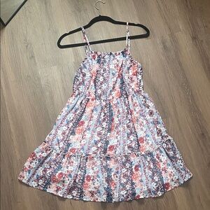 Sincerely Jules Pink and Blue Floral Kids Dress